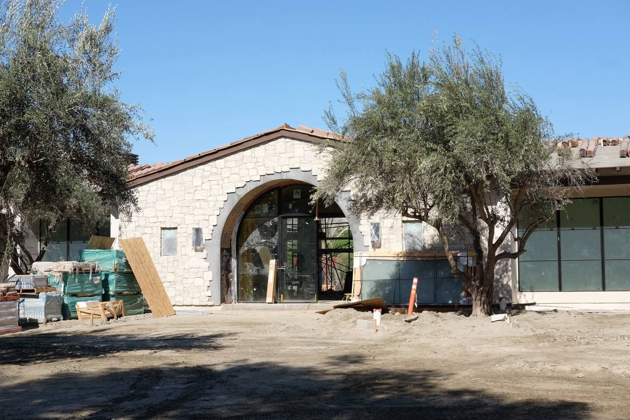 Stone entryway and finish-stage HVAC project in South La Quinta